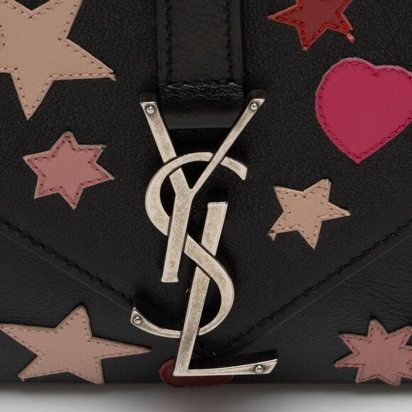 Saint Laurent Calfskin Heart Patchwork Monogram Chain Wallet - Picture 9 of 16